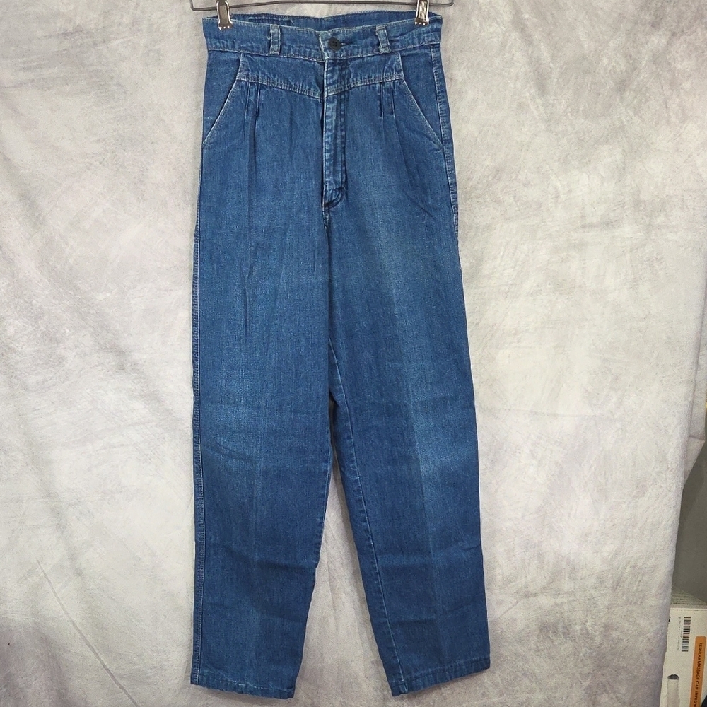 Vtg High Waist Pleated Rocky Mountain Mom Jeans W 12.5 L 28